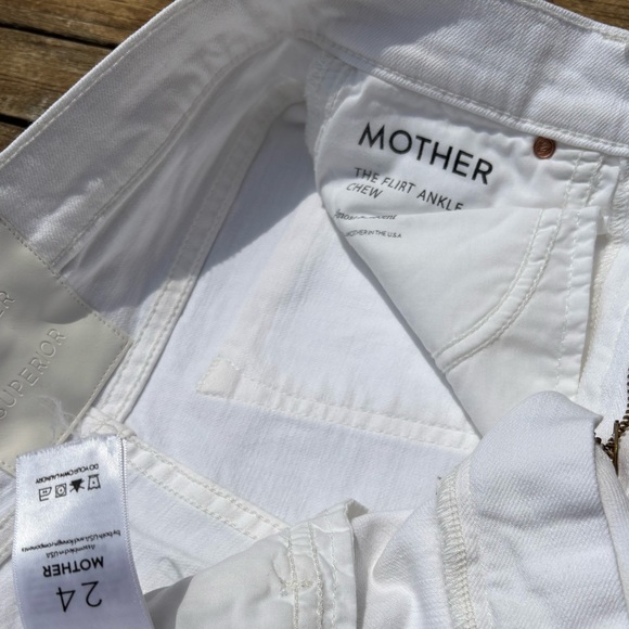 MOTHER White Denim Jeans the flirt ankle crew - Sz:24 - Picture 5 of 13